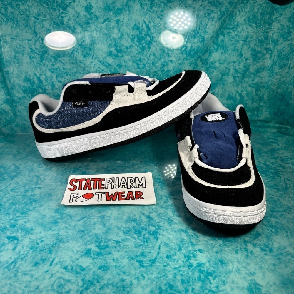Vans Speed LS Men’s Black Blue Suede Chunky Retro Low Top Skate Shoes Size 12